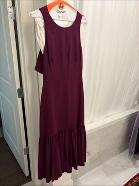 Rebecca Taylor Sleeveless Plum Ruffle-Hem Women's Dress SZ 8